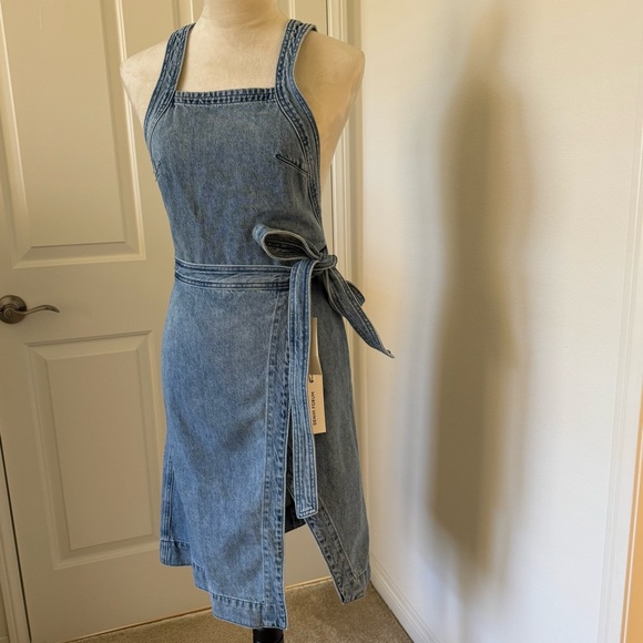 Aritzia Denim Forum denim wrap dress size 2 NWT - Picture 3 of 8